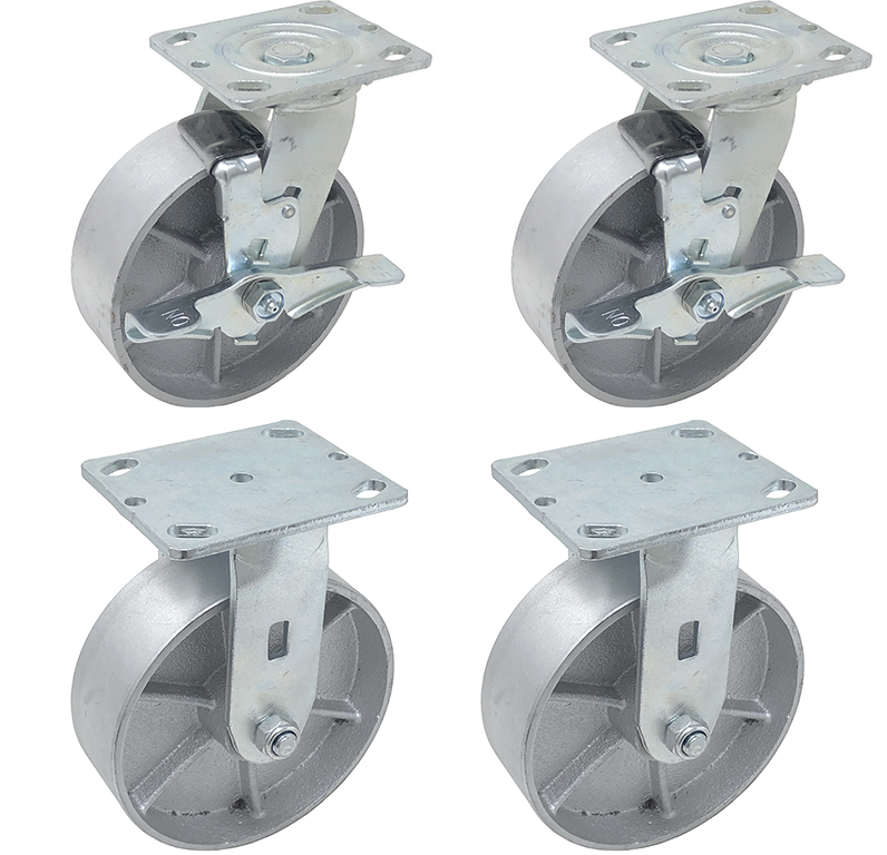 6" Heavy-Duty Steel Wheel Casters
