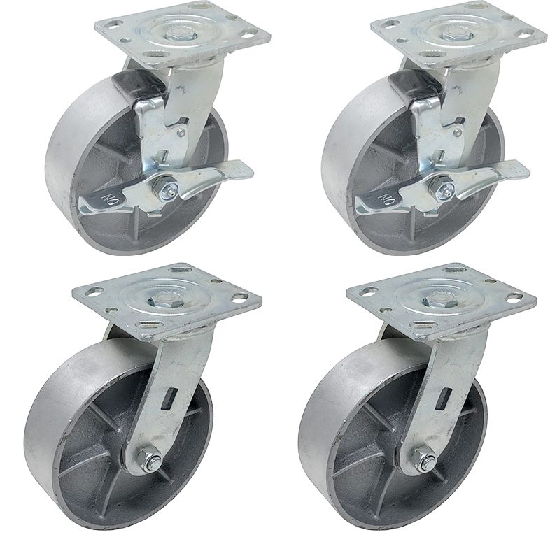 6-inch semi steel caster wheels, top locking swivel caster wheels