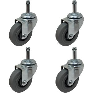 3" Black Industrial Casters, Non-Marking Casters (4-Pack)