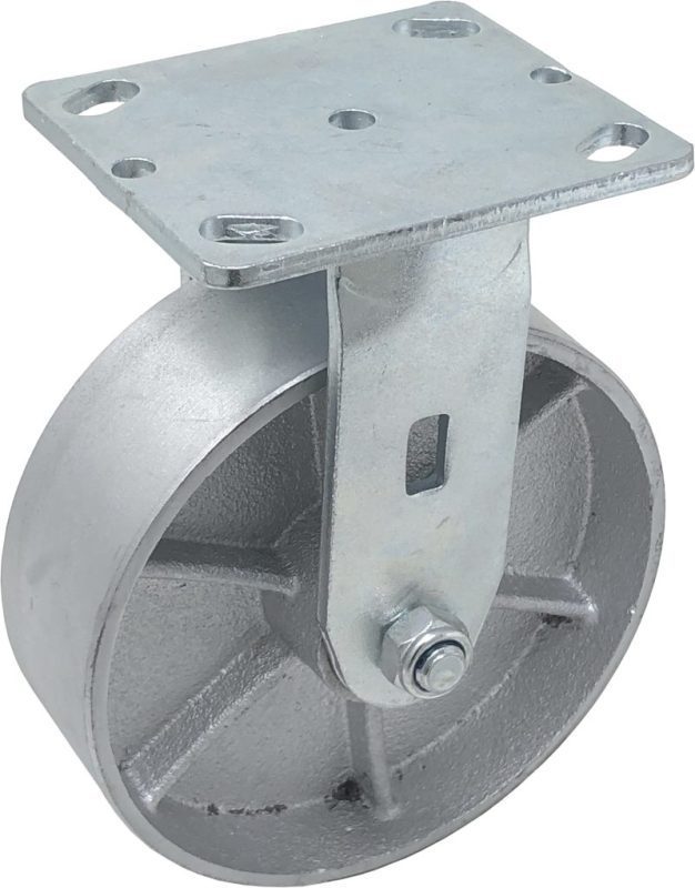 6-Inch Steel Wheel Locking Caster Wheels -Semi-Steel Rigid/Fixed Caster- 1200 LBS.