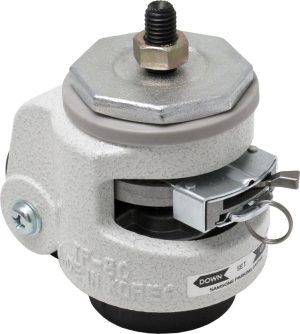 3 inch Retractable Leveling Caster with Ratcheting and Stemless Nylon Wheel and NBR Pad, 1 Caster, 550 LBS Load Capacity, IVORY (Single) - ICON