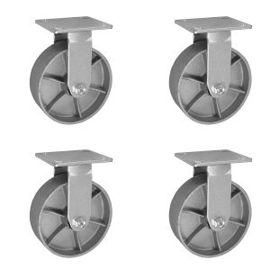 Close-up view of 6-inch rigid caster wheel