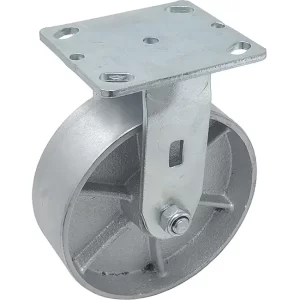 6 inch x 2 inch STEEL Heavy Duty Industrial Top Plate Caster, 1 Rigid Caster, 1200 LBS Load Capacity (Single) - ICON 6600 Series