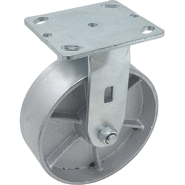 6-Inch Steel Wheel Locking Caster Wheels -Semi-Steel Rigid/Fixed Caster- 1200 LBS.