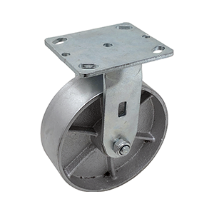 6-Inch Steel Wheel Locking Caster Wheels -Semi-Steel Rigid/Fixed Caster- 1200 LBS.