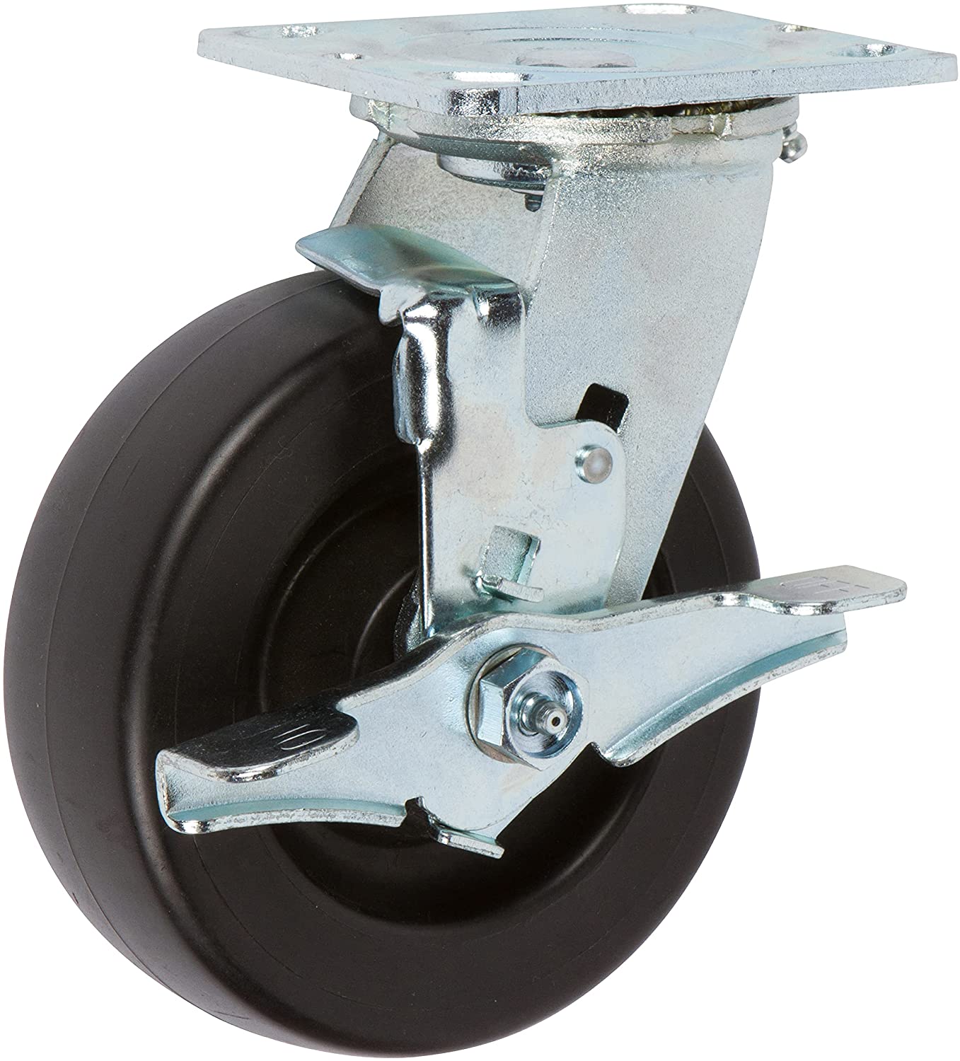 Close-up of 6-inch caster showcasing phenolic tread