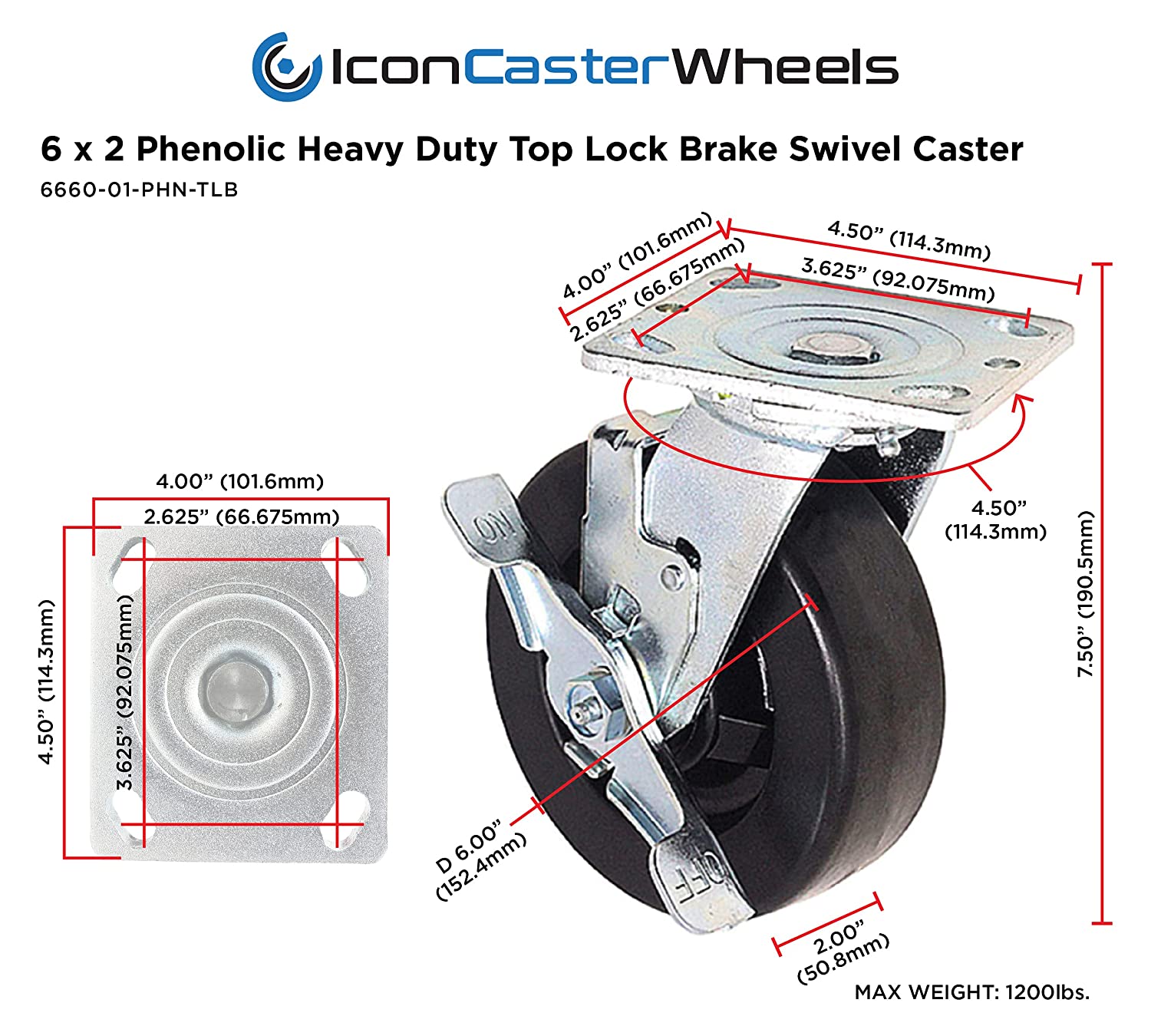 Durable caster set designed for high-load applications