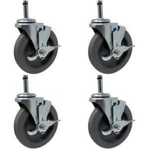 3" Mirage Rubber Wheels Top Locking Grip Ring Casters