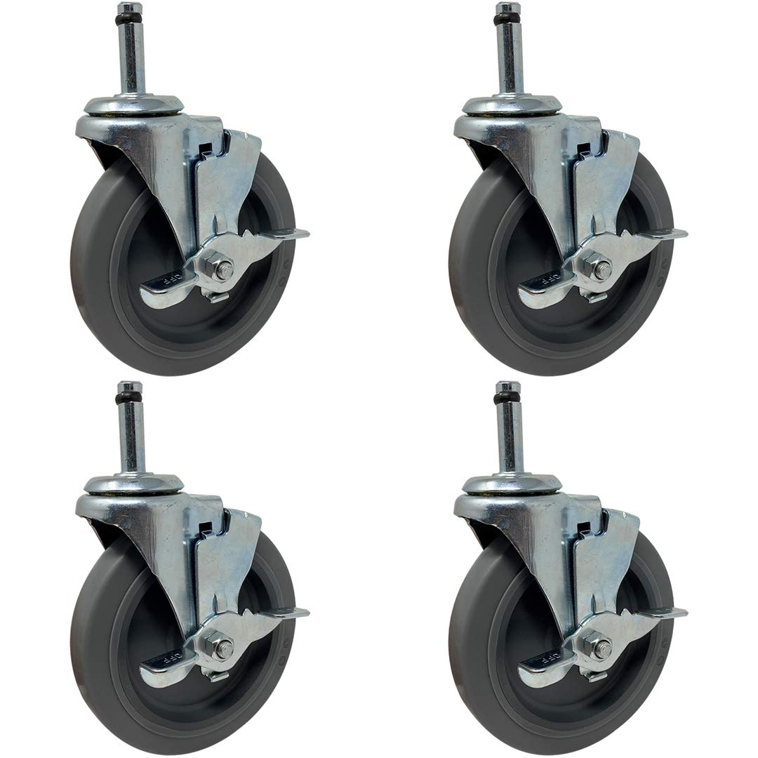 3" Mirage Rubber Wheels Top Locking Grip Ring Casters