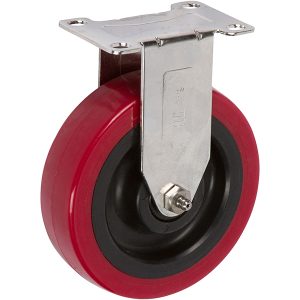 5 inch x 1.5 inch PRO-TECH Polyurethane Medium Duty Industrial Top Plate Caster, 1 Rigid Caster, 350 LBS Load Capacity, RED (Single) - ICON 5100 Series