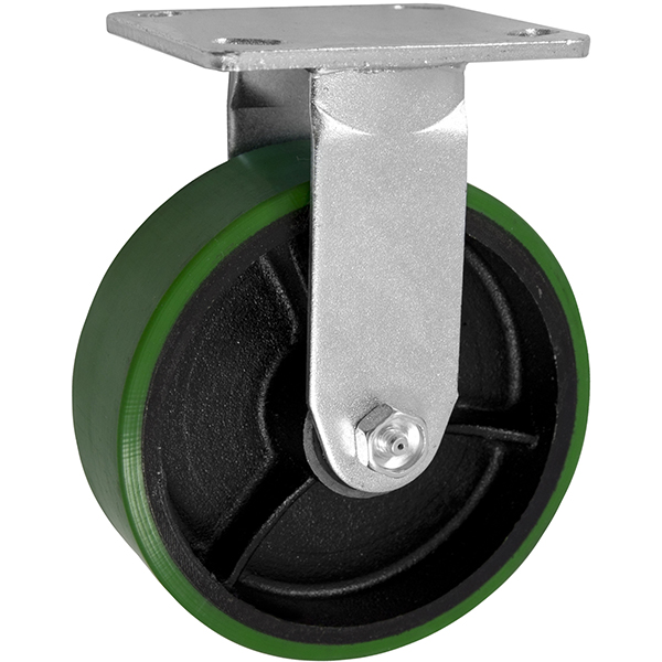 Green PCI heavy-duty industrial caster with top plate