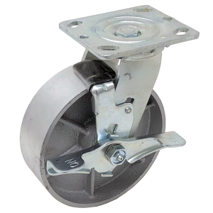 6-Inch Steel Wheel Locking Caster Wheels -Semi-Steel Swivel Top Lock Caster- 1200 LBS.